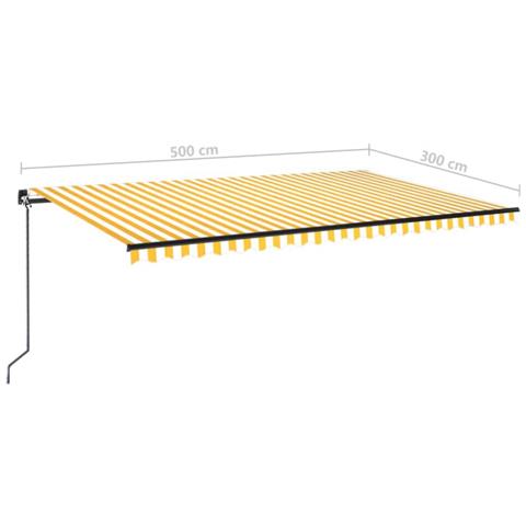 Tenda da Sole Manuale con LED 500x300cm Giallo e Bianco - Foto 7