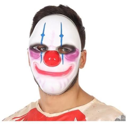 Maschera Da Clown Di Halloween. - Adulto - Bianco - Foto 1