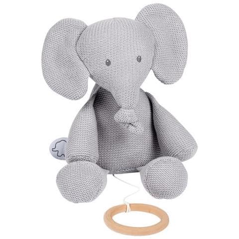Peluche Musicale A Maglia Tembo - 28 Cm - Cotone - Foto 1