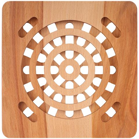 Sottopentola Quadrata In Legno | 19,5 X 19,5 X 1,5 Cm | Legno Di Faggio Naturale | Reversibile | Protezione Di Tavoli E Piani Di Lavoro | Resistente Al Calore E Rispettoso Dell'ambiente - Foto 5