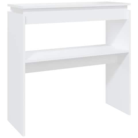 Tavolino Consolle Bianco 80x30x80 cm in Legno Multistrato - Foto 1