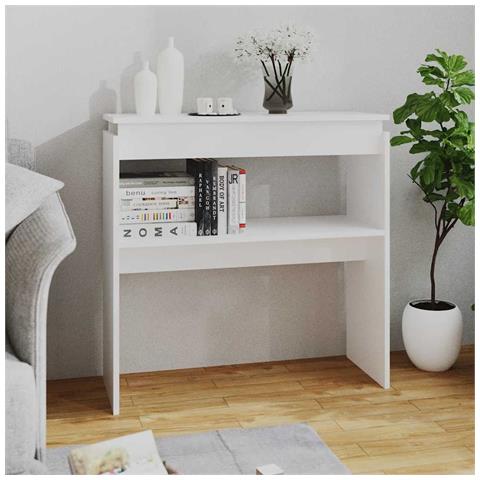 Tavolino Consolle Bianco 80x30x80 cm in Legno Multistrato - Foto 7