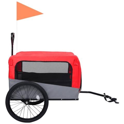 Rimorchio Bici Animali Carrello Jogging Rosso E Grigio - Foto 2
