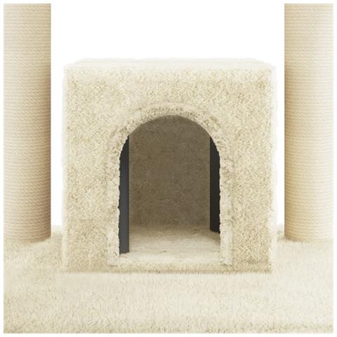 Albero Per Gatti Con Pali Tiragraffi In Sisal Crema 110 Cm - Foto 2
