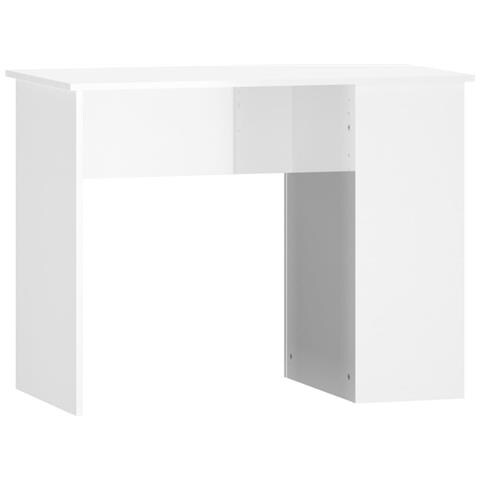 Scrivania Bianco Lucido 100x55x75 Cm In Legno Multistrato - Foto 1