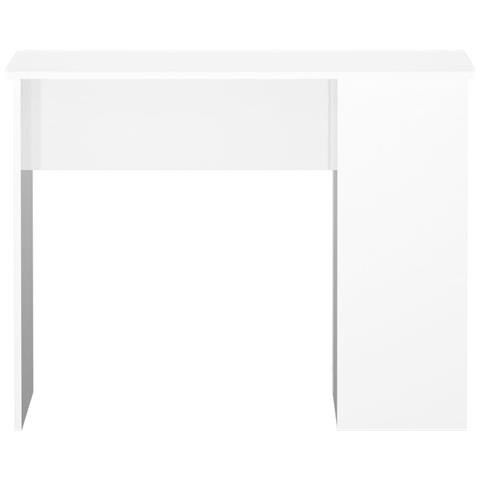 Scrivania Bianco Lucido 100x55x75 Cm In Legno Multistrato - Foto 8