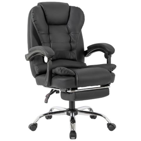 Sedia Da Scrivania Massante Per Videogiocatori Con Poggiapiedi Neri Elite - Foto 1