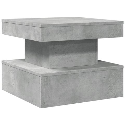 Tavolino Da Salotto Con Luci Led Grigio Cemento 50x50x40 Cm - Foto 3