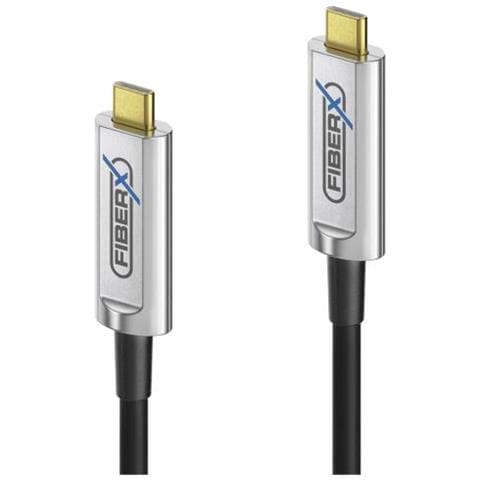 Fiberx Fx-i600-010 Cavo Usb 10 M Usb 3.2 Gen 1 (3.1 Gen 1) Usb C Nero, Argento - Foto 1