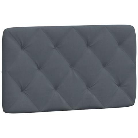 Cuscino Testiera Grigio Scuro 90 Cm In Velluto - Foto 1