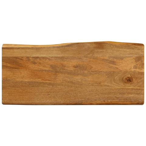 Piano Tavolo 100x40x3,8 Cm Bordi Vivi In Legno Massello Mango - Foto 1