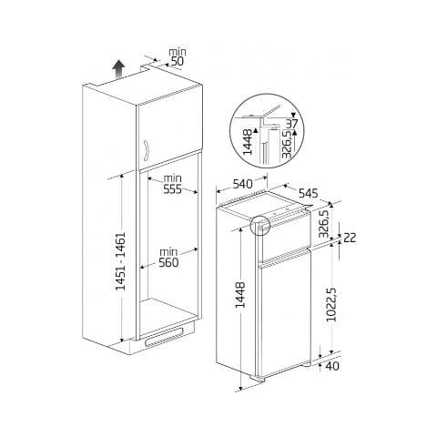 Frigorifero Doppia Porta da Incasso BDSA250K4SNLH Classe E Capacità Netta 220 Litri - Foto 3