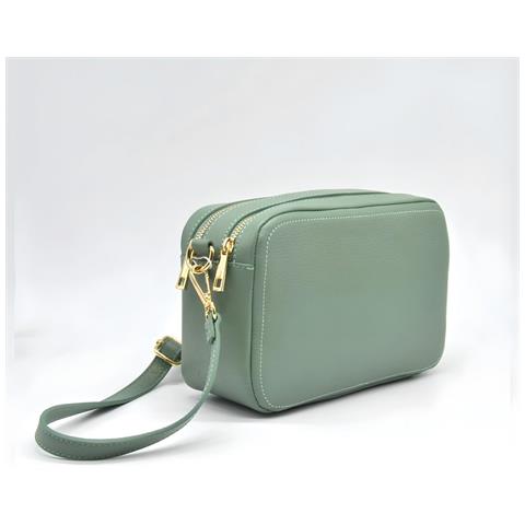 Borsa A Tracolla Roma - Verde - Pelle Di Vitello Dollaro - 24x9x15 Cm - Foto 2