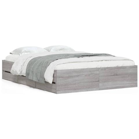 Giroletto Cassetti Grigio Sonoma 135x190 Cm Legno Multistrato - Foto 2