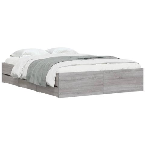 Giroletto Cassetti Grigio Sonoma 135x190 Cm Legno Multistrato - Foto 3