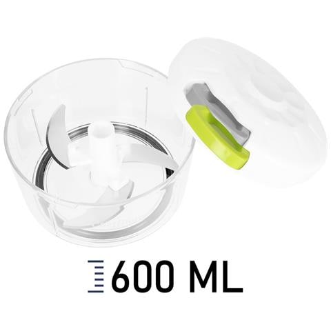 Mini Tritatutto Manuale Compatto Capacità 0,6 L Colore Bianco - Foto 4