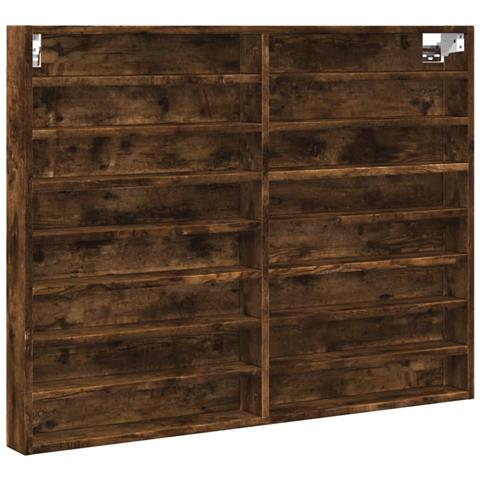 Armadietto Vetrina Rovere Fumo 100x8,5x75 Cm Legno Multistrato - Foto 2