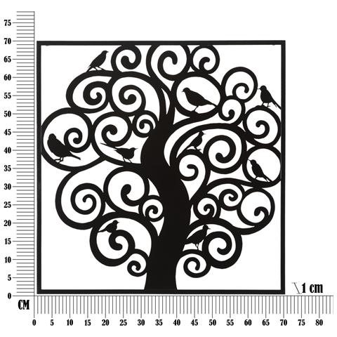 Decorazione In Metallo Albero 2 - Nero - Metallo - 70x1x70 Cm - Foto 6