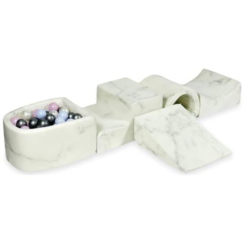 Foam Speelset Met Brug En Met Micro-poolmarmer Met Ballen 100 Stuks (lichtblauwe Parel, Roze Parel, Parel, Zilver) - Foto 1