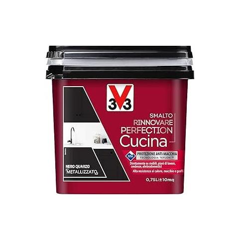 V33 - Smalto Rinnovare Perfection Cucina 750ml Nero Quarzo Metallizzato - Foto 1
