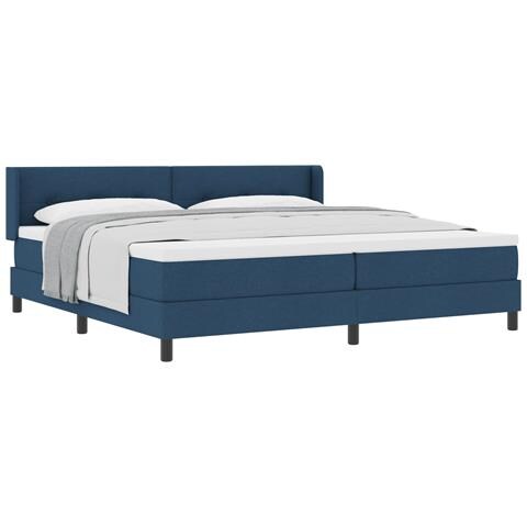 Letto con Box Spring e Materasso Blu 200x200 cm Tessuto - Foto 1