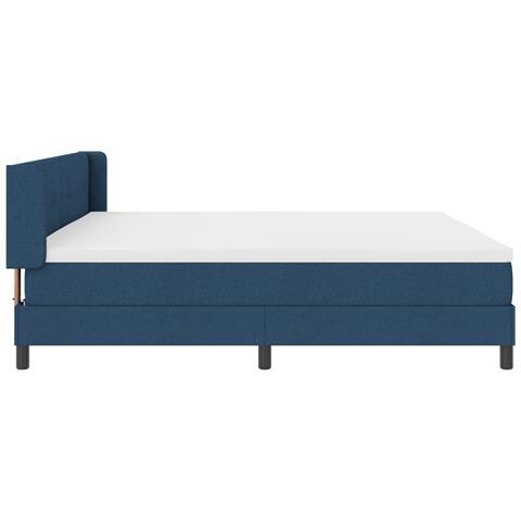 Letto con Box Spring e Materasso Blu 200x200 cm Tessuto - Foto 9