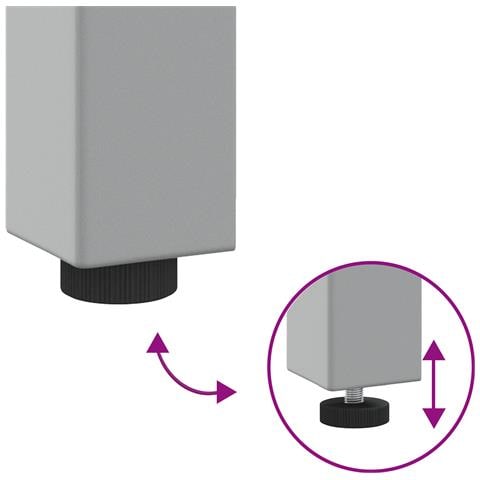 Tavolo da lavoro in grigio, 100x55x85 cm, in acciaio e legno ingegnerizzato - Foto 9