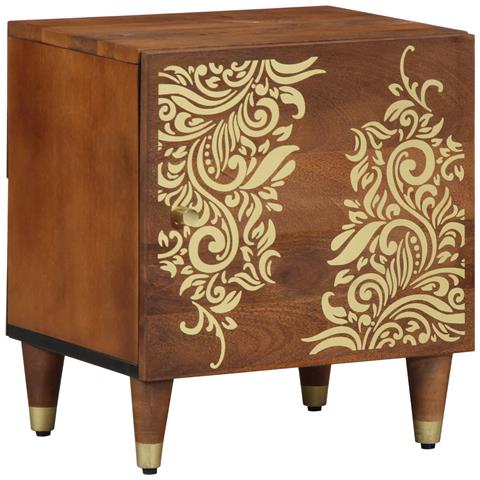 Comodino 40x33x46 cm Legno Massello Mango - Foto 1