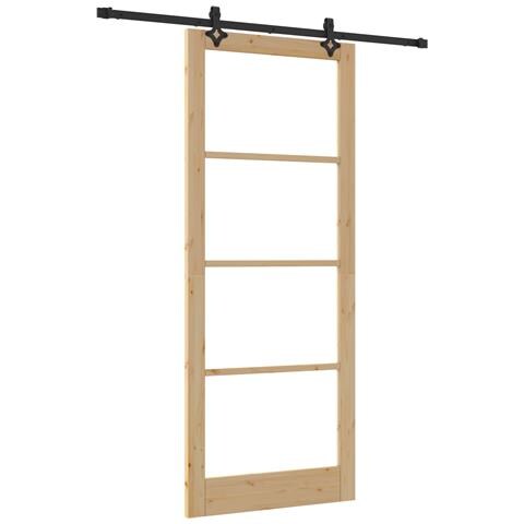 Porta scorrevole  con set di ferramenta 'ORKDAL'Legno massello e vetro, Porta interna  con vetro 'ORKDAL'93x232x4 cm Legno massello di pino - Foto 1
