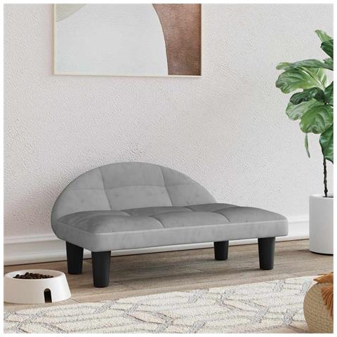 Lettino per Cani Grigio Chiaro 970x52x30 cm in Velluto - Foto 2