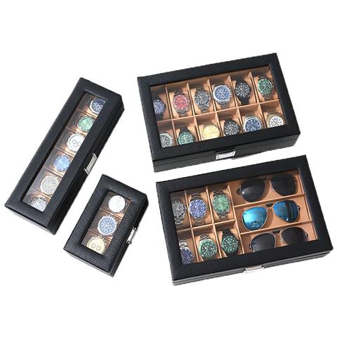 Scatola Per Orologi In Fibra Di Carbonio - Elegante Vetrina Da 3 Posti - Foto 5