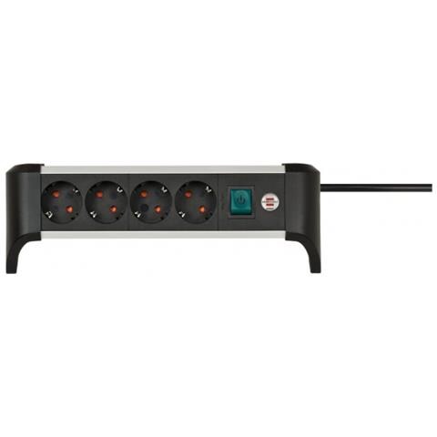 1391040400 prolunghe e multiple 1,8 m 4 presa (e) AC Interno Nero, Argento - Foto 1