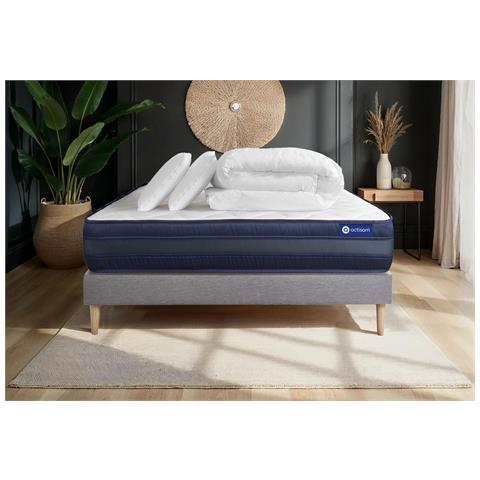 Pacchetto Letto Completo - Materasso 160x200cm + Box Spring Con Doghe (kit) + 2 Cuscini + Piumino - Actiflex Tech - Foto 1