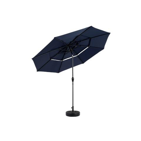 Ombrello Da Esterno A Doppia Faccia Da 14,8 Piedi Rettangolare Grande Con Manovella (blu Navy) (senza Base) - Foto 4