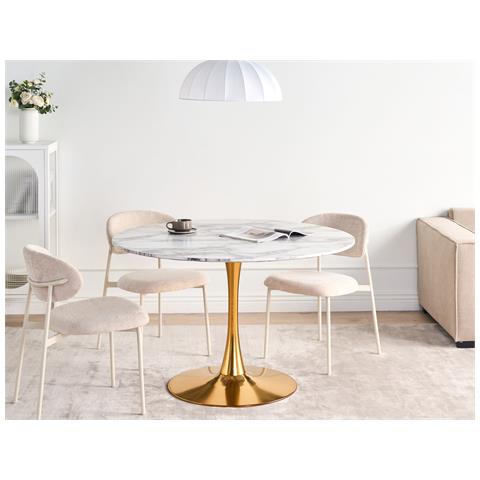 Tavolo Da Pranzo Boca Marmo Bianco 120 Cm 120 Cm - Foto 1