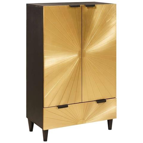 Mobile laterale con cassetto Nero e Oro 60 x 33.5 x 100 cm - Foto 1