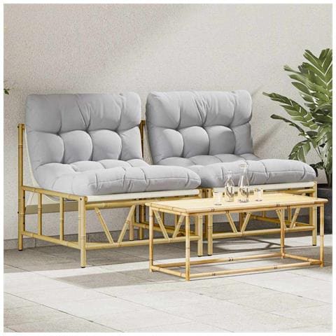Sedia da Giardino 2 pcs Grigio chiaro 75 x 75 x 71 cm Acciaio - Foto 2