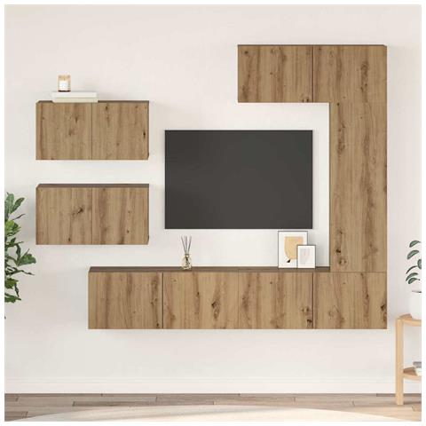 Set mobile TV 6 pcs rovere artigianale 30.5 x 30 x 90 cm - Foto 2