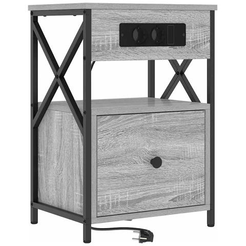 Armadio da Notte con cassetto Grigio sonoma 40 x 31 x 60 cm - Foto 1