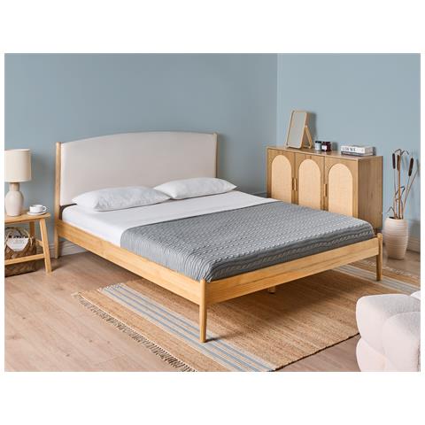 Letto Legno Di Pino Clairac 180 X 200 Cm Marrone Chiaro - Foto 1