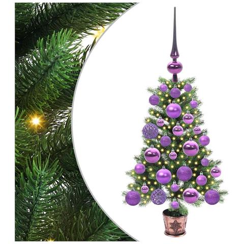 Albero di Natale con 150 LED con supporto Verde 65 cm PE - Foto 1