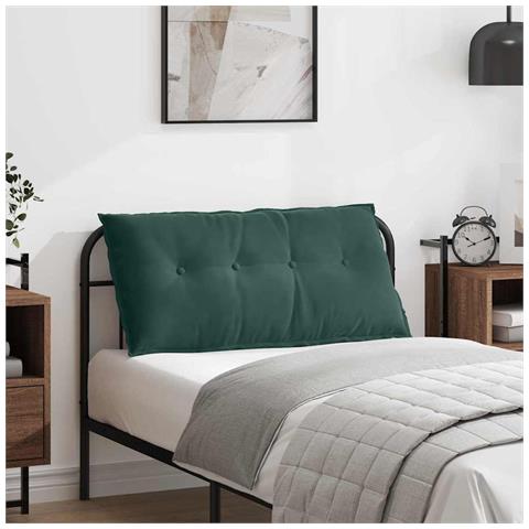 Cuscino per Schiena Verde Scuro 100 x 50 cm Tessuto in Cords - Foto 2