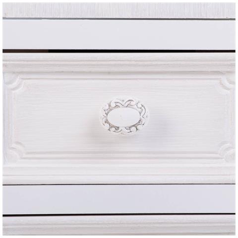 Vetrina In Legno E Vetro Con 1 Anta E 2 Cassetti Bianca 32x26x80 - Foto 8