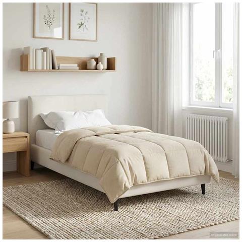 Duvet Estivo Crema 135 x 200 cm Microfibra e Fleece Teddy - Foto 2