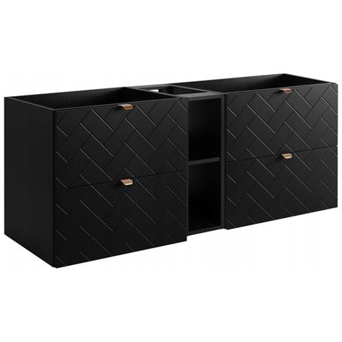 | Mobiletto 140 cm - Noir Mat - Mobili da bagno - Mobili da bagno - Mobili da bagno - Senza ripiano - Libreria - Foto 1