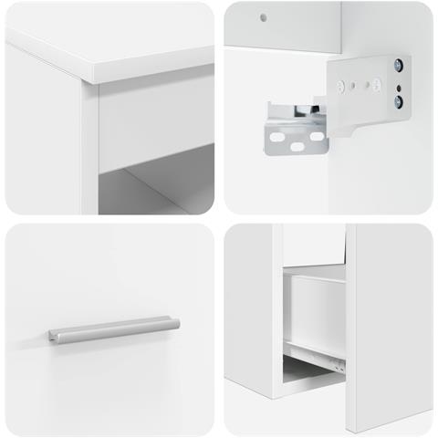 Set di mobili per il bagno 2 pcs Bianco Legno ingegnerizzato - Foto 8