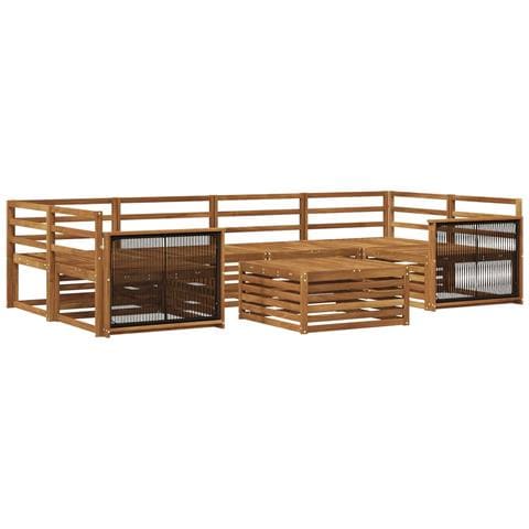 Set di divani da esterno 7 pcs Naturale - Foto 1