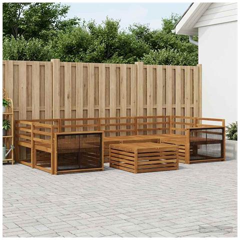 Set di divani da esterno 7 pcs Naturale - Foto 2