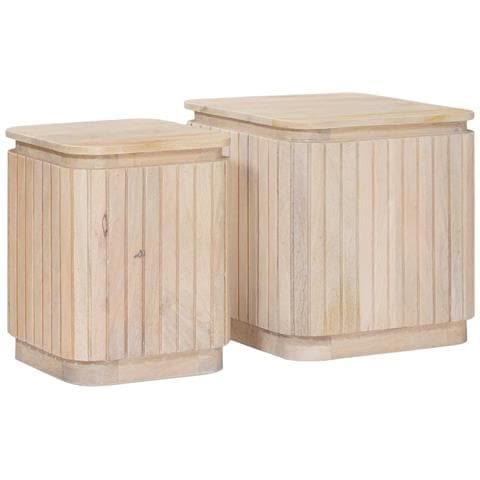 Set di Tavolini Fatti a Mano 2 pcs Bianco 45 x 45 x 45 cm - Foto 1