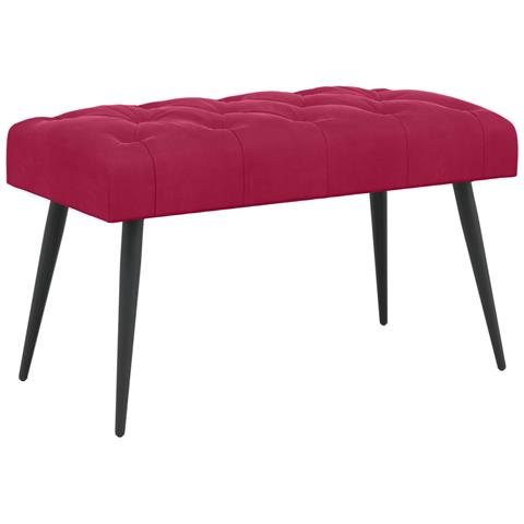 Panchina con bottoni imbottiti Rosso Vino 80 x 40 x 46 cm - Foto 1